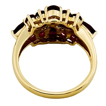 9ct Gold Pink Tourmaline Cluster Ring size N